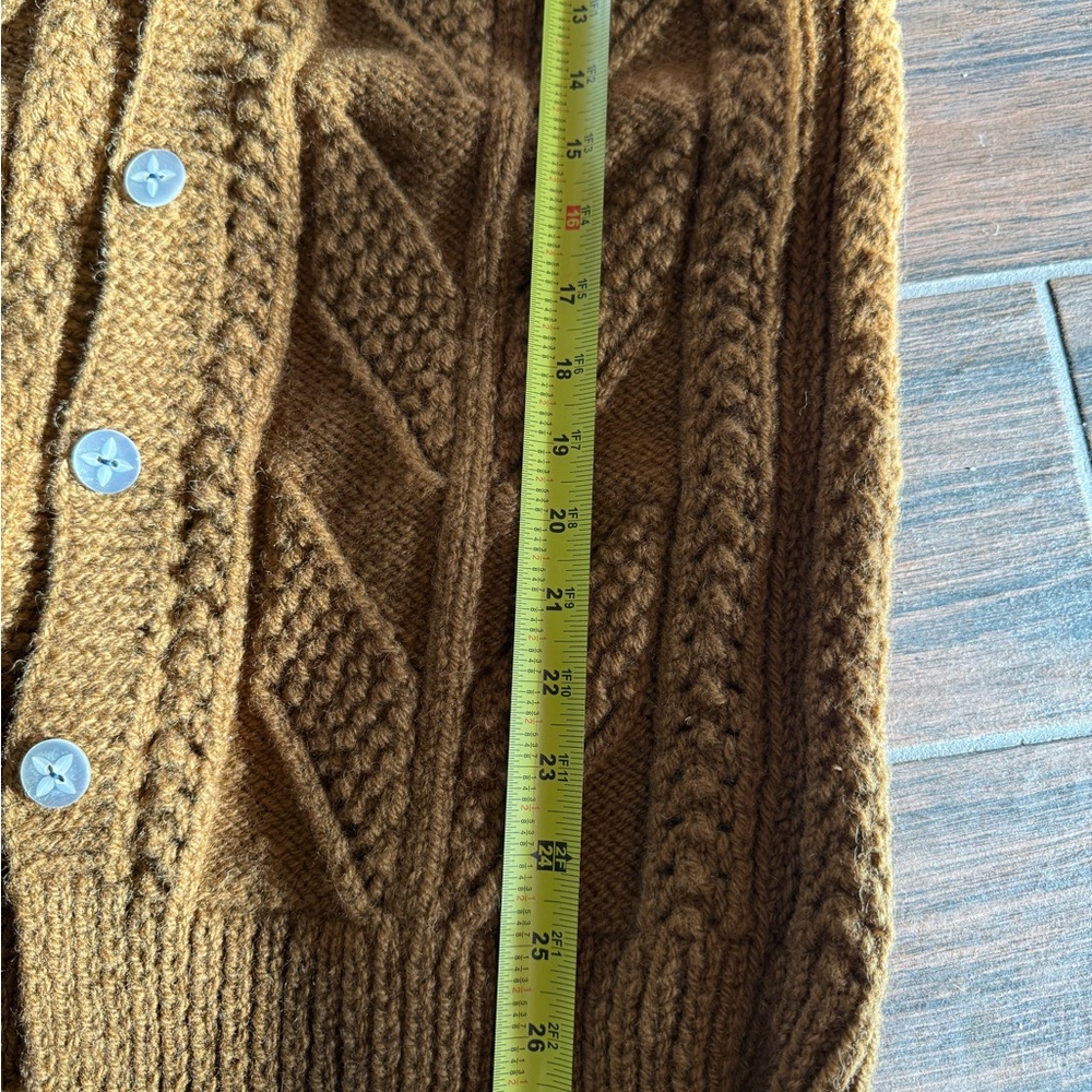 Vintage America Mustard Yellow Knit Button-Front Sweater Vest - Picture 9 of 10